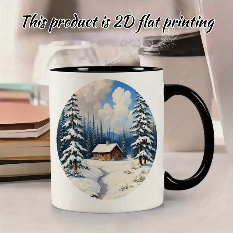 Tailorly Black Accent 11 oz Mug - 1pc cute and durable 11oz printed ceramic christmas halloween birthday gifts anniversary gifts hot cold