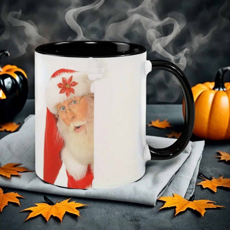 Tailorly Black Accent 11 oz Mug - hiding cat