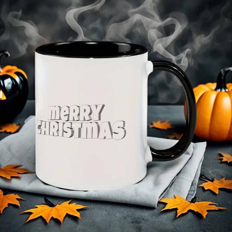 Tailorly Black Accent 11 oz Mug - christmas text