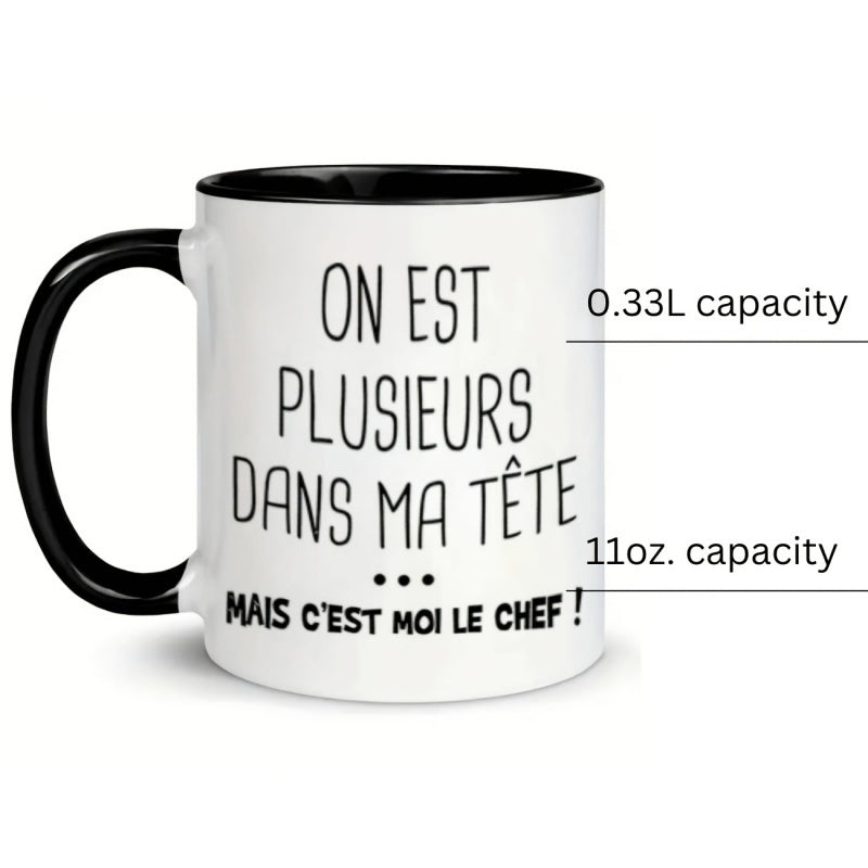 Tailorly Black Accent 11 oz Mug - cute french text humor themed gift