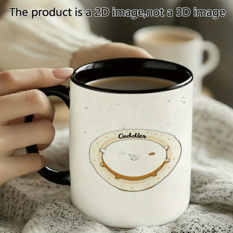 Tailorly Black Accent 11 oz Mug - white otter cartoon