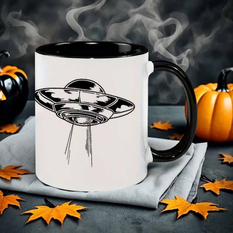 Tailorly Black Accent 11 oz Mug - ufo design
