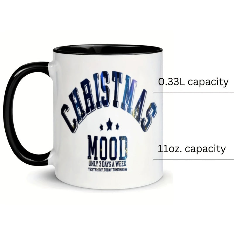 Tailorly Black Accent 11 oz Mug - christmas mood funny text