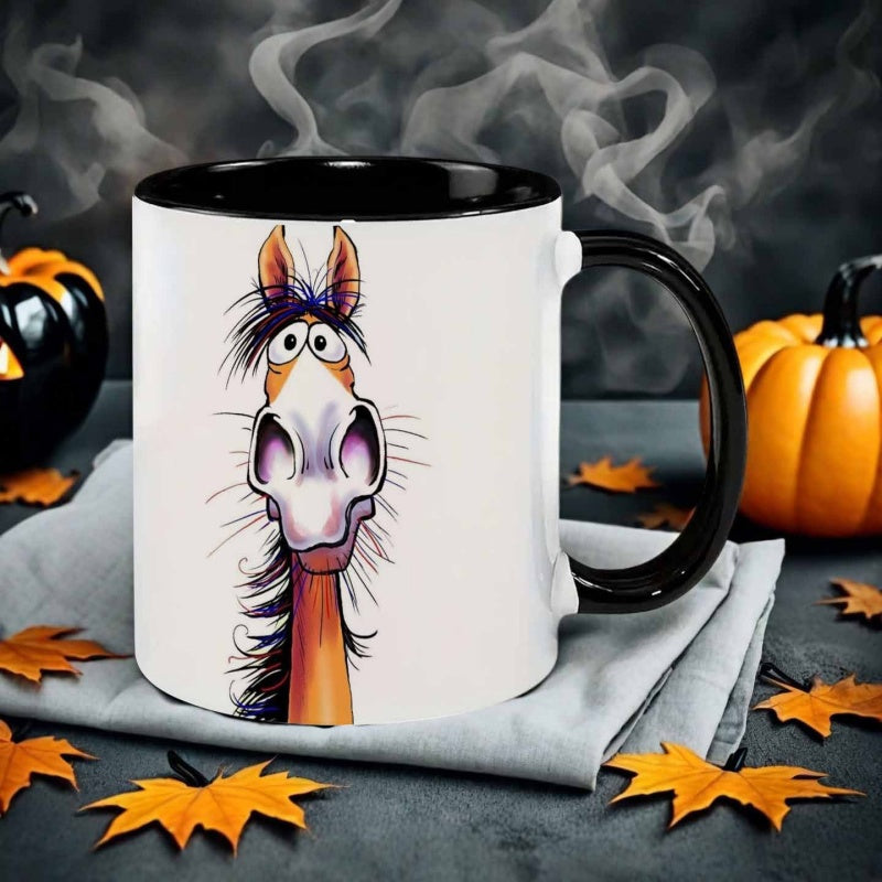 Tailorly Black Accent 11 oz Mug - cartoon style funny illustration