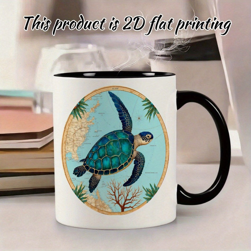 Tailorly Black Accent 11 oz Mug - turtle