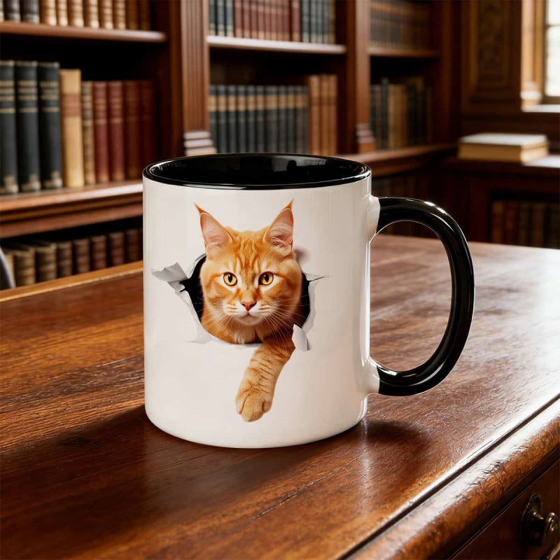 Tailorly Black Accent 11 oz Mug - realistic tear design