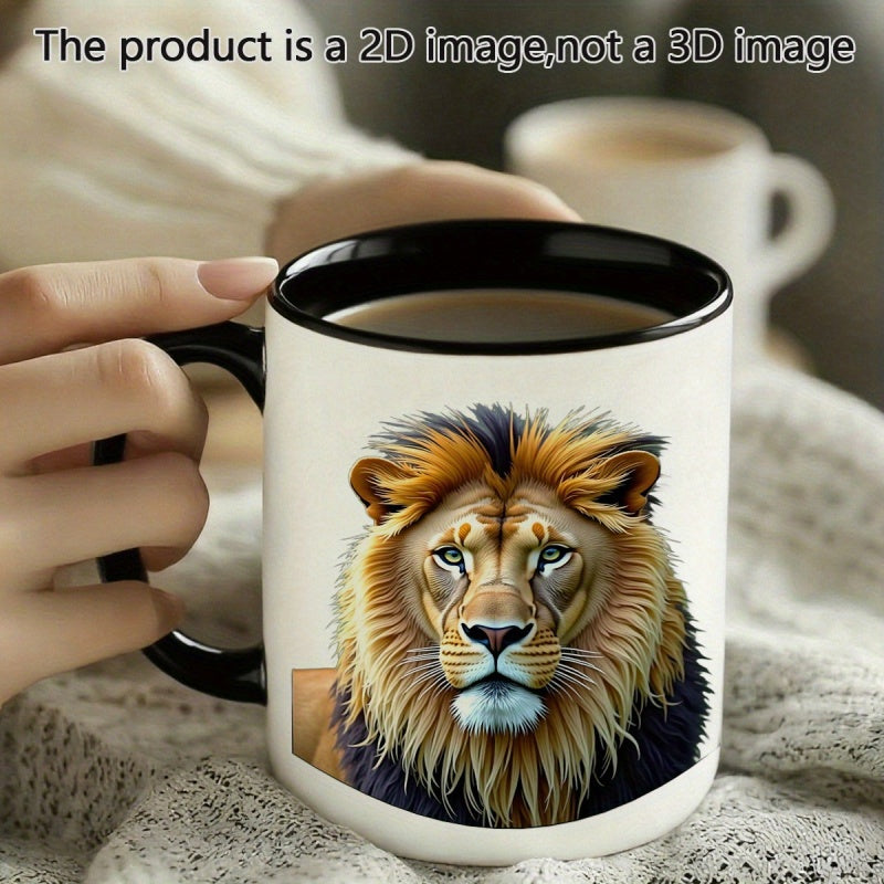 Tailorly Black Accent 11 oz Mug - cute lion
