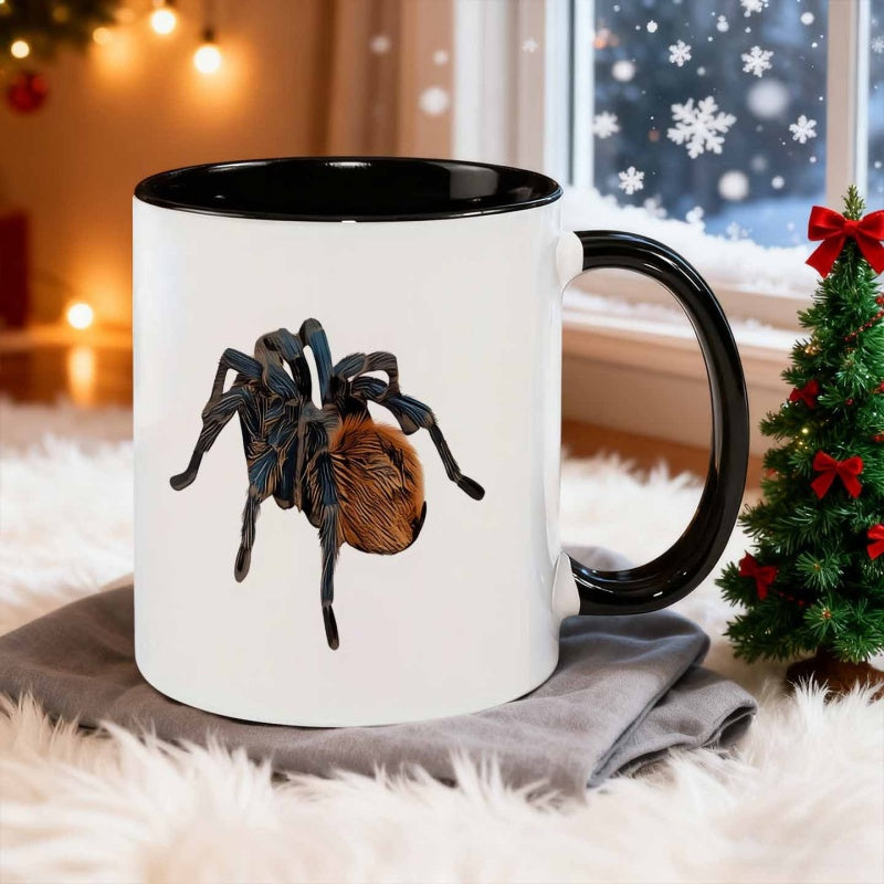 Tailorly Black Accent 11 oz Mug - realistic illustration of spider