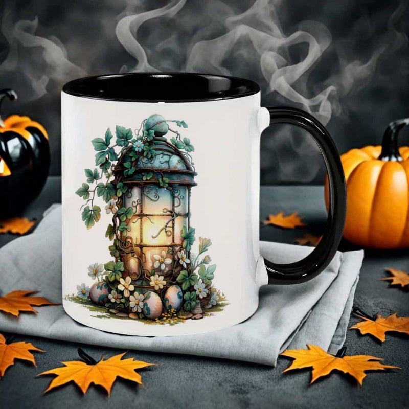 Tailorly Black Accent 11 oz Mug - vine lantern