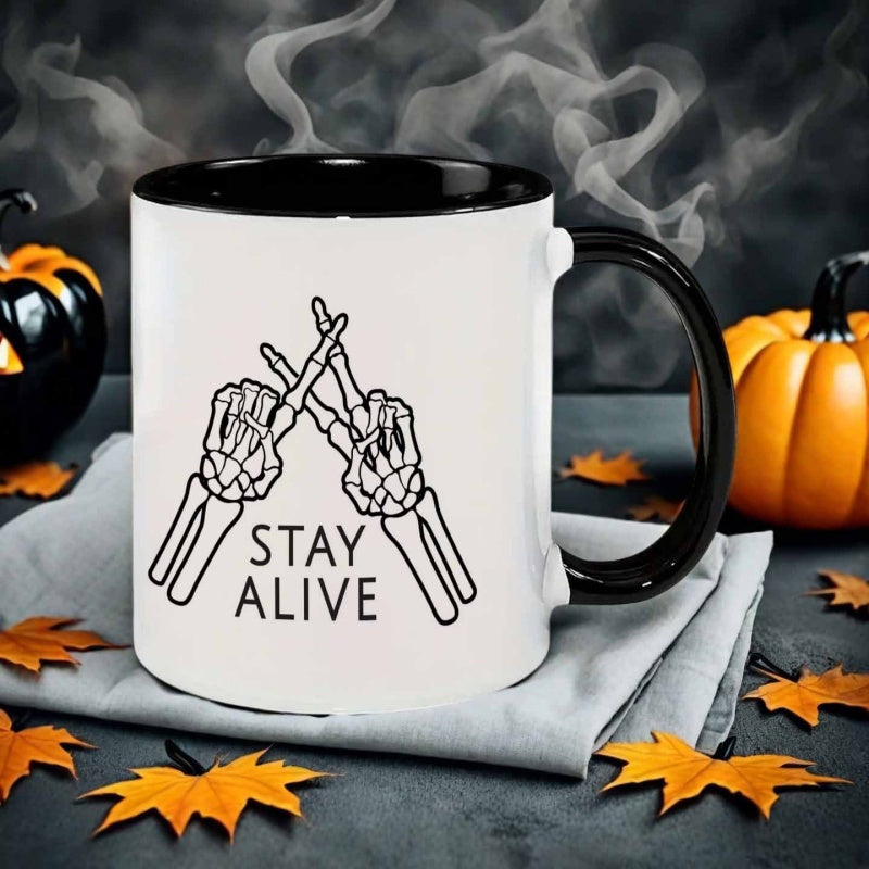 Tailorly Black Accent 11 oz Mug - skeleton
