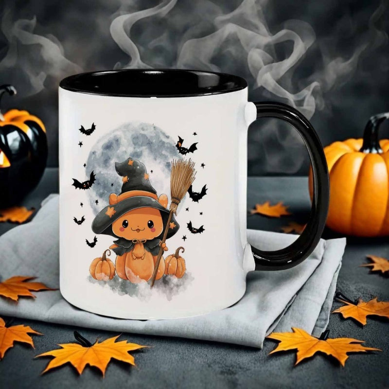 Tailorly Black Accent 11 oz Mug - watercolor style for halloween
