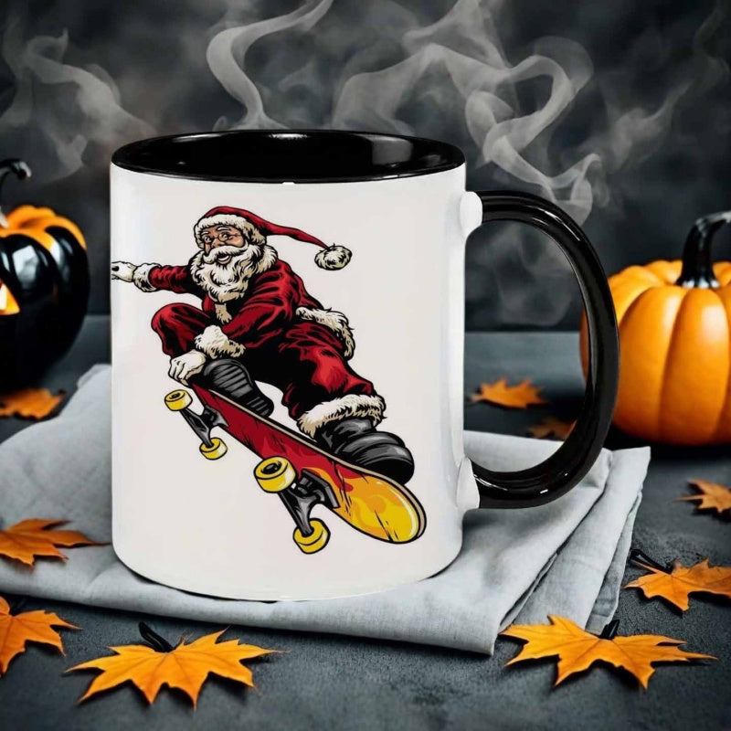 Tailorly Black Accent 11 oz Mug - santa
