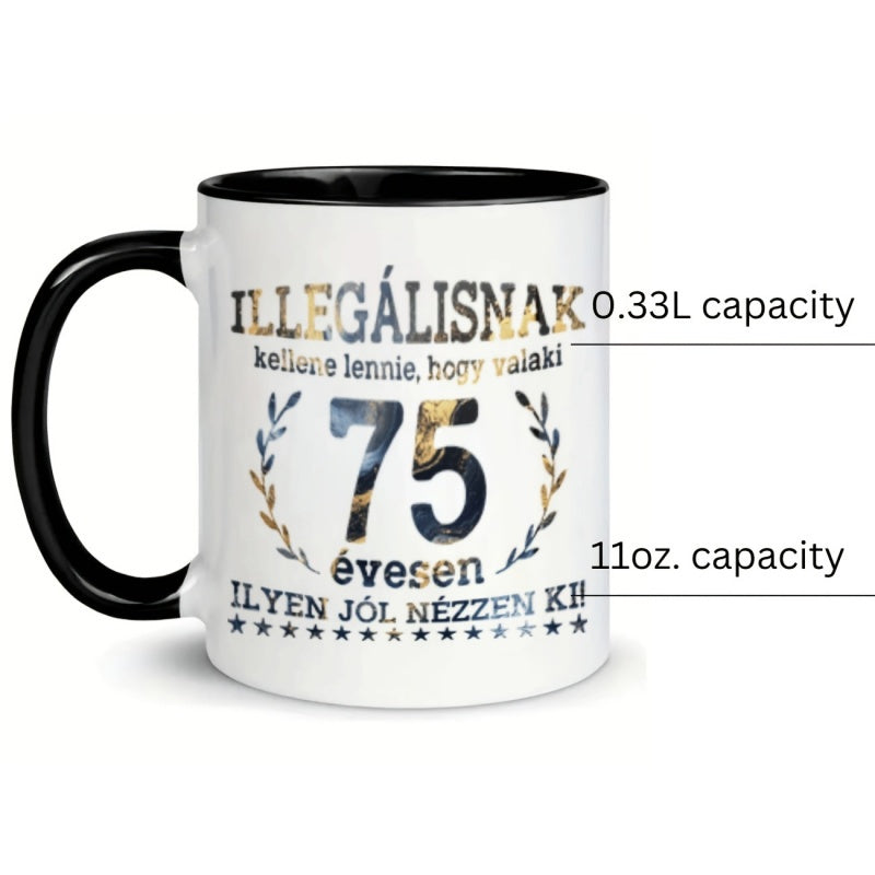 Tailorly Black Accent 11 oz Mug - 75 stars