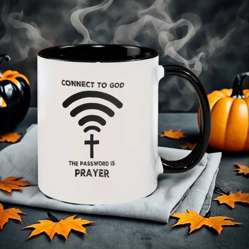 Tailorly Black Accent 11 oz Mug - minimalist style religious network