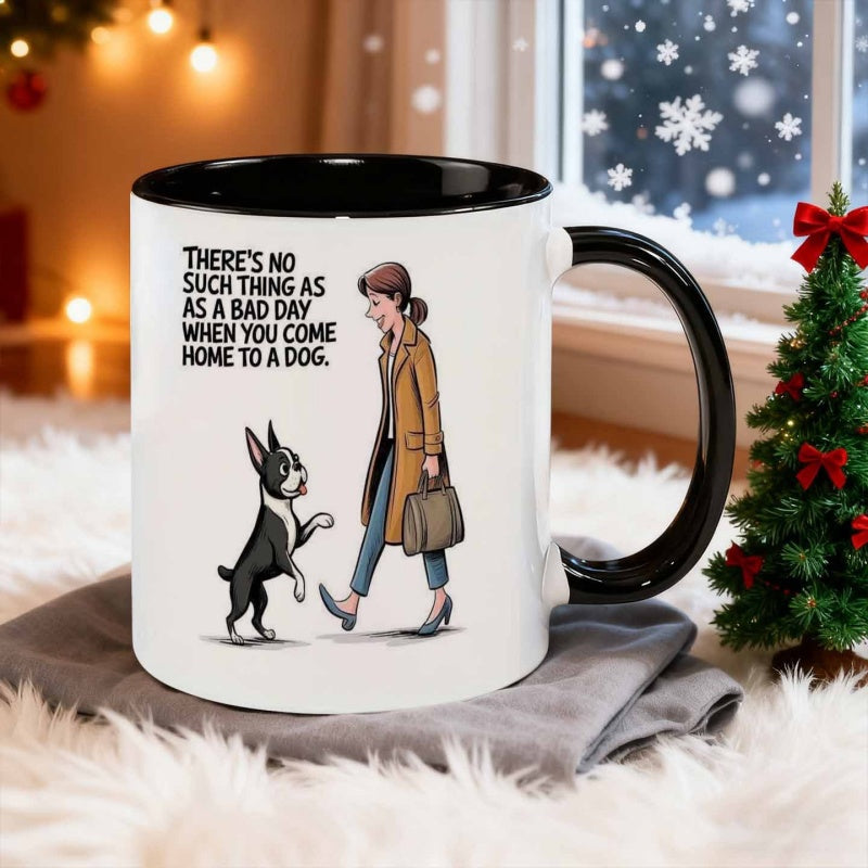 Tailorly Black Accent 11 oz Mug - day when you to a dog