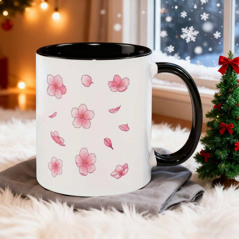 Tailorly Black Accent 11 oz Mug - bow cherry