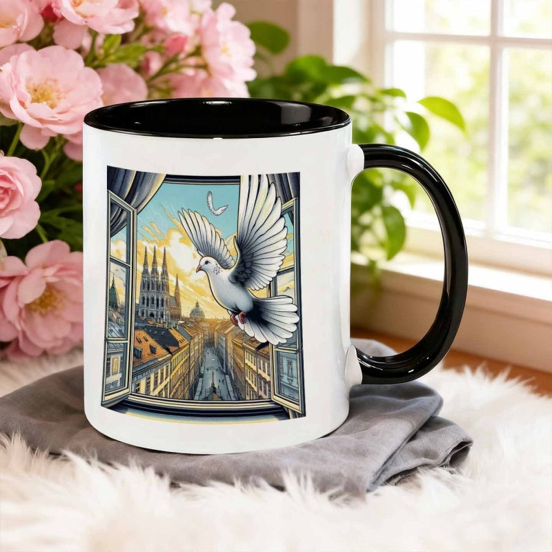 Tailorly Black Accent 11 oz Mug - peace