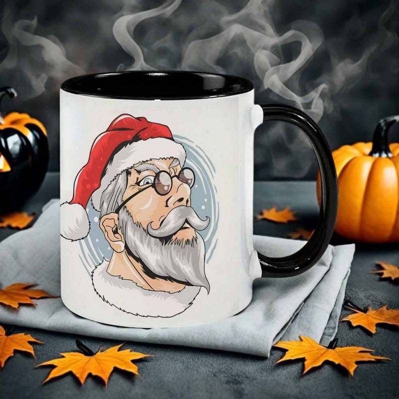 Tailorly Black Accent 11 oz Mug - santa claus