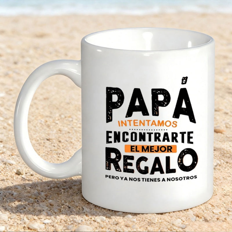 Tailorly White Ceramic 11 oz Mug - Classic With Decorative Spanish Text Gift For Dad Mug