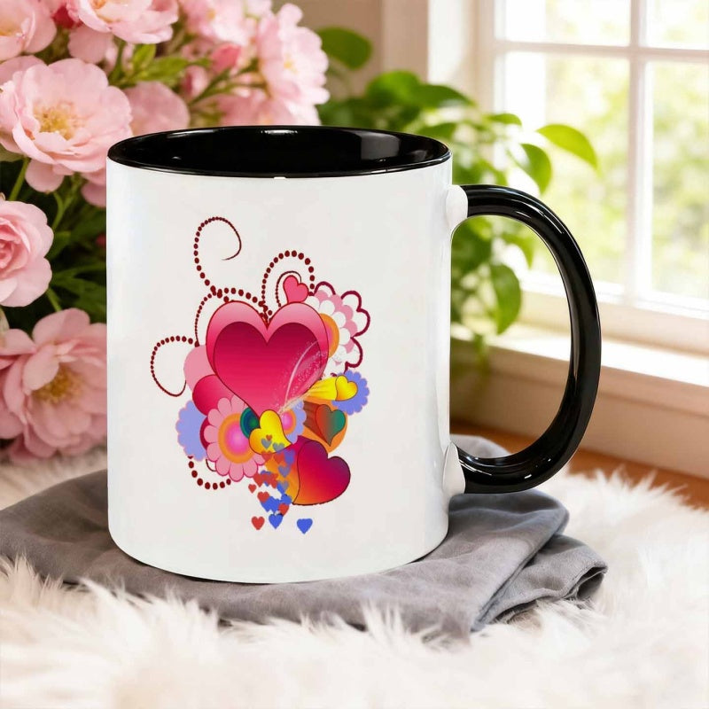 Tailorly Black Accent 11 oz Mug - vibrant cartoon design
