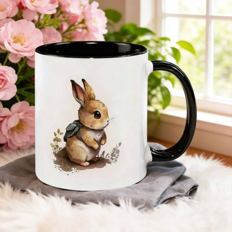 Tailorly Black Accent 11 oz Mug - watercolor wearing
