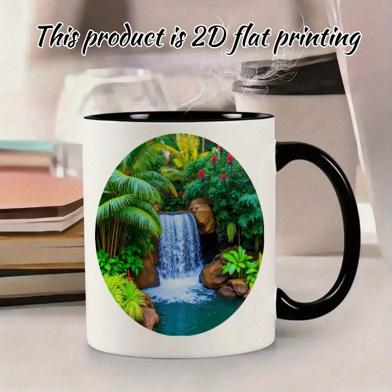 Tailorly Black Accent 11 oz Mug - waterfall design