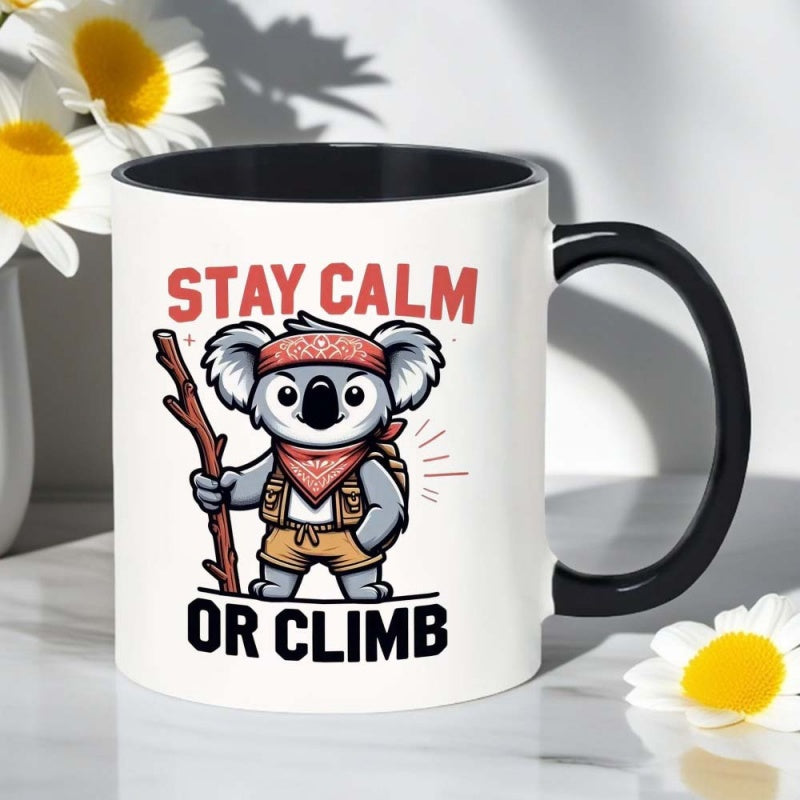 Tailorly Black Accent 11 oz Mug - unique koala