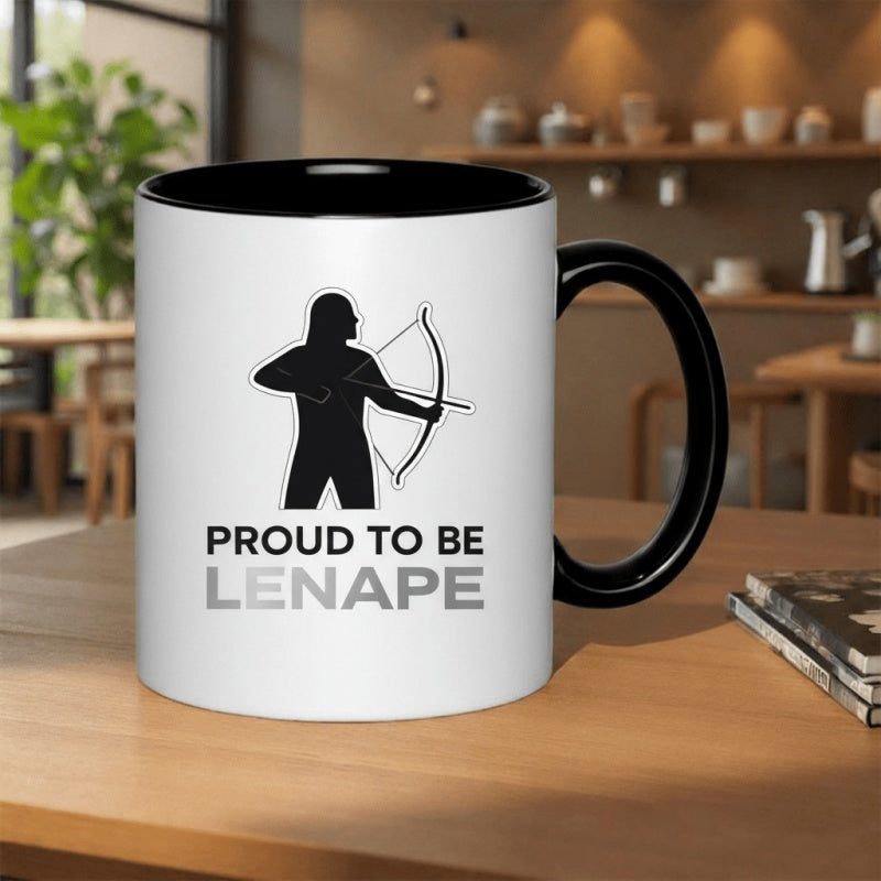 Tailorly Black Accent 11 oz Mug - local american archer graphic