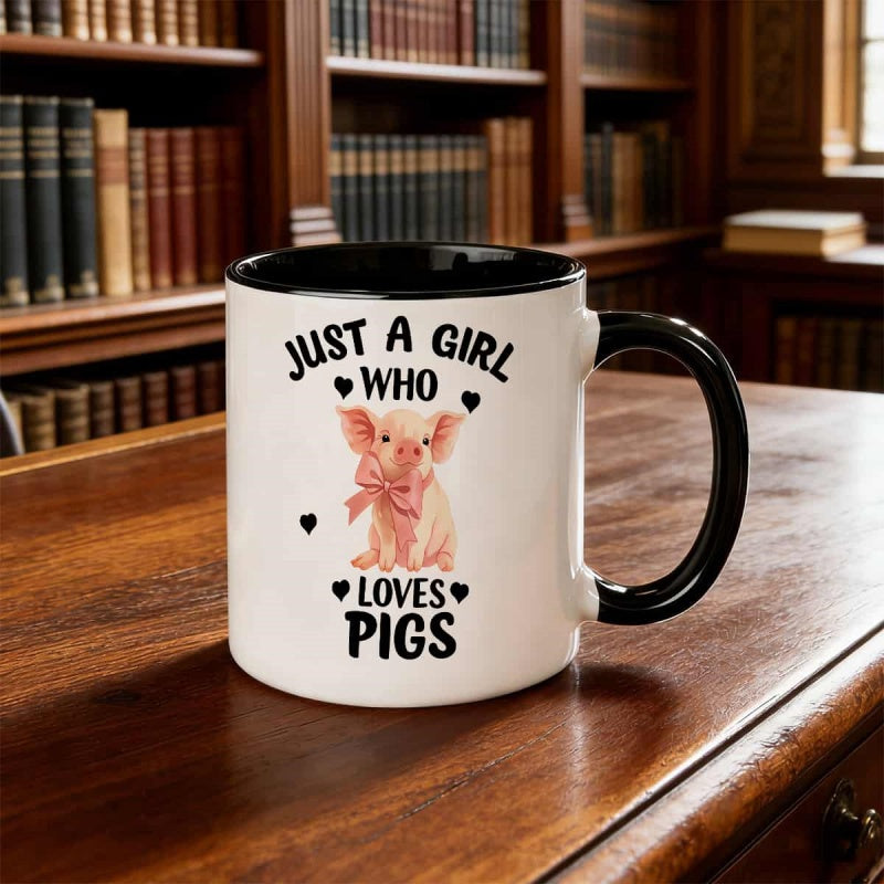 Tailorly Black Accent 11 oz Mug - cute design just a who