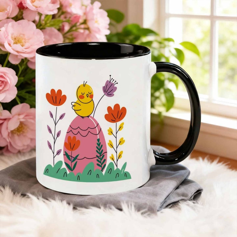 Tailorly Black Accent 11 oz Mug - chicken standing