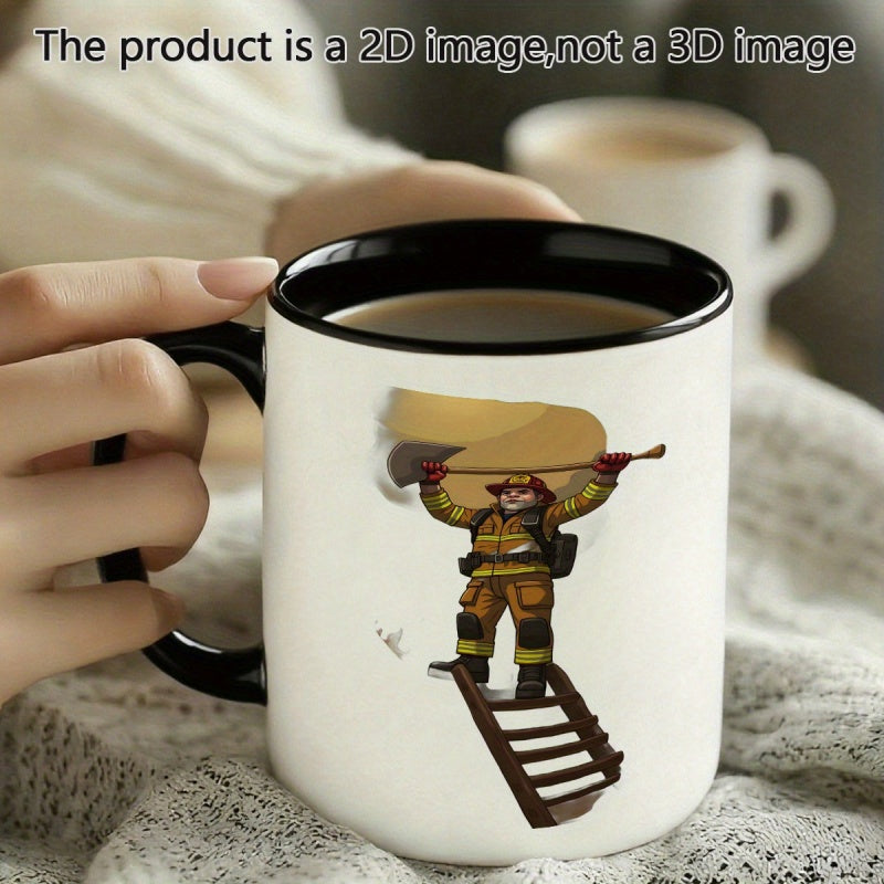 Tailorly Black Accent 11 oz Mug - a single piece of a cute and durable for firefighters 11 ounces made of printed durable ceramic halloween