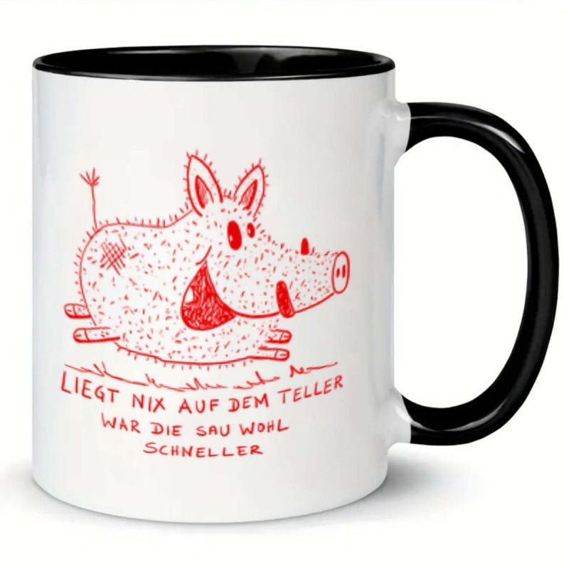 Tailorly Black Accent 11 oz Mug - 1 coffee mug 11 ounces made of ceramic suitable for hot and cold beverages ideal for birthday and holiday