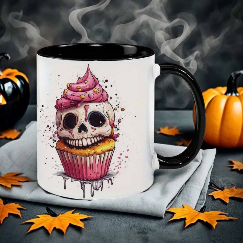 Tailorly Black Accent 11 oz Mug - skeleton cake