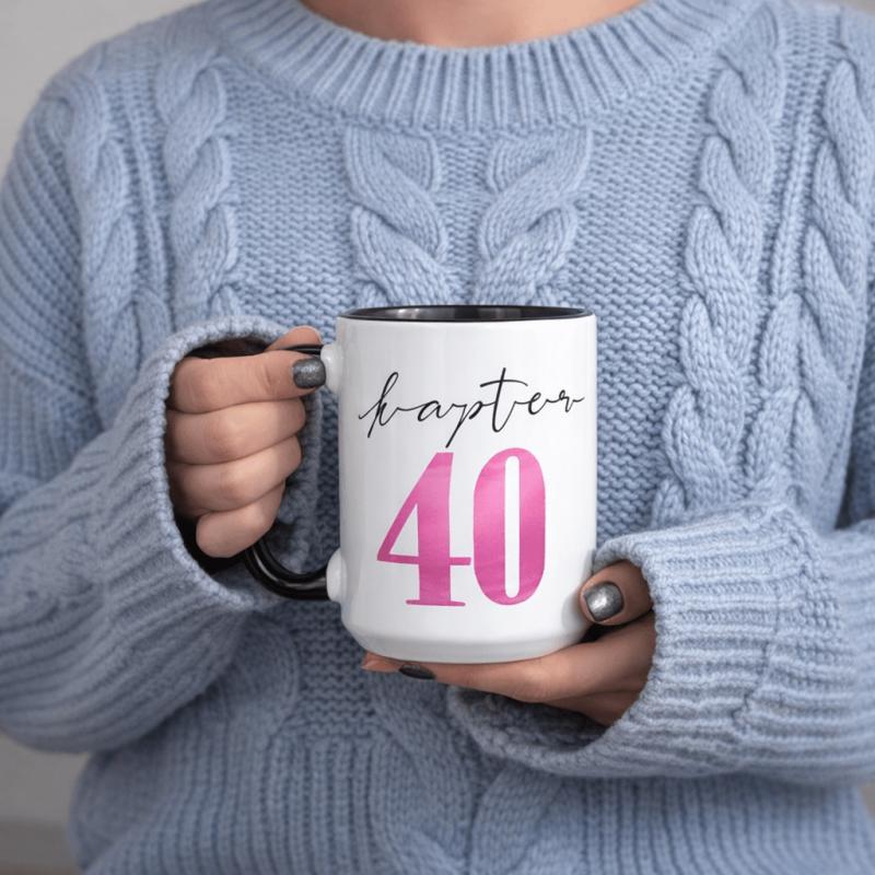 Tailorly Black Accent 11 oz Mug - fabulous 40th birthday
