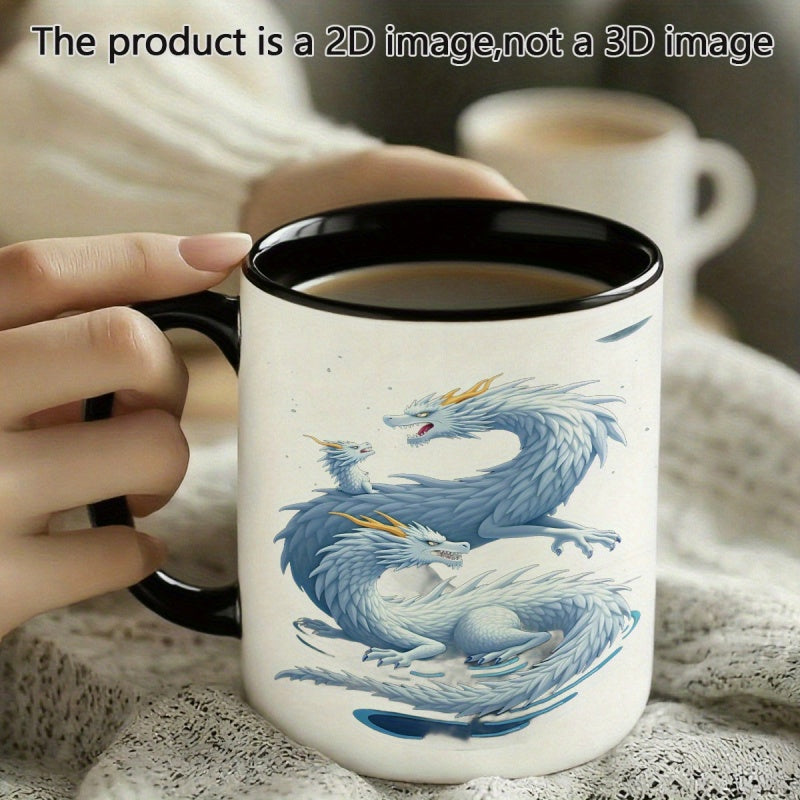 Tailorly Black Accent 11 oz Mug - cute dragon
