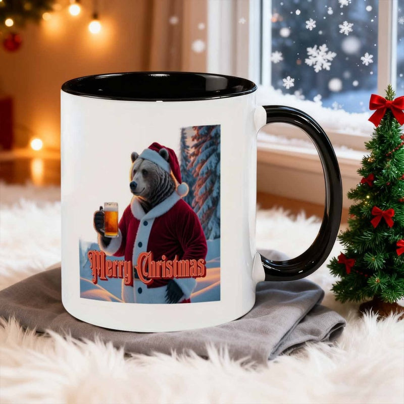 Tailorly Black Accent 11 oz Mug - merry christmas