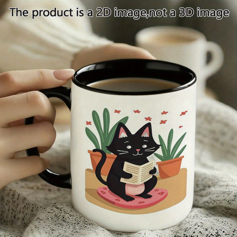 Tailorly Black Accent 11 oz Mug - cartoon black cat