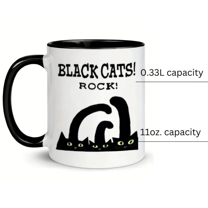 Tailorly Black Accent 11 oz Mug - cats design