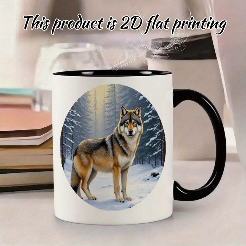 Tailorly Black Accent 11 oz Mug - wolf