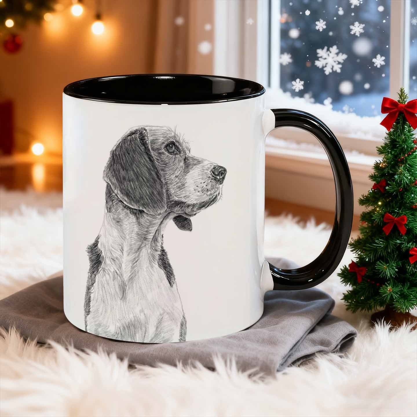 Tailorly Black Accent 11 oz Mug - profile in sketch style