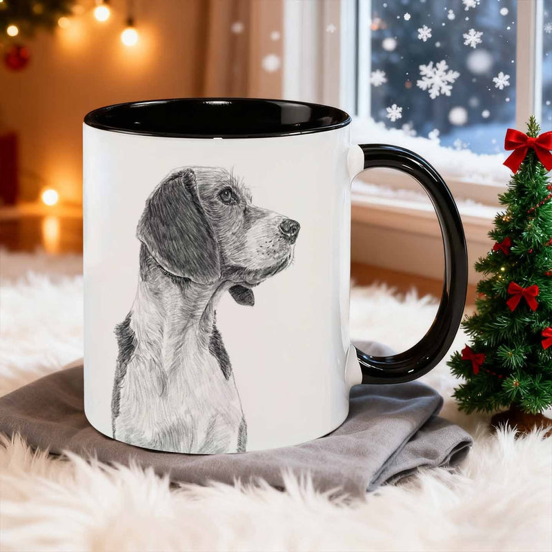 Tailorly Black Accent 11 oz Mug - profile in sketch style