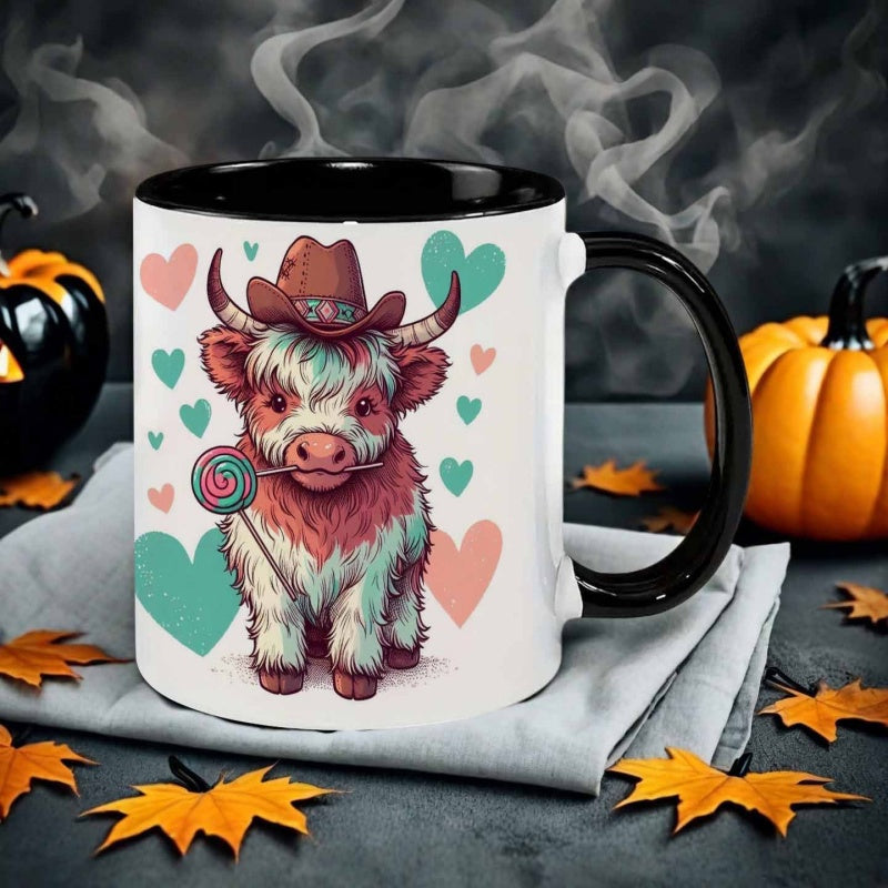 Tailorly Black Accent 11 oz Mug - vintage style rooster