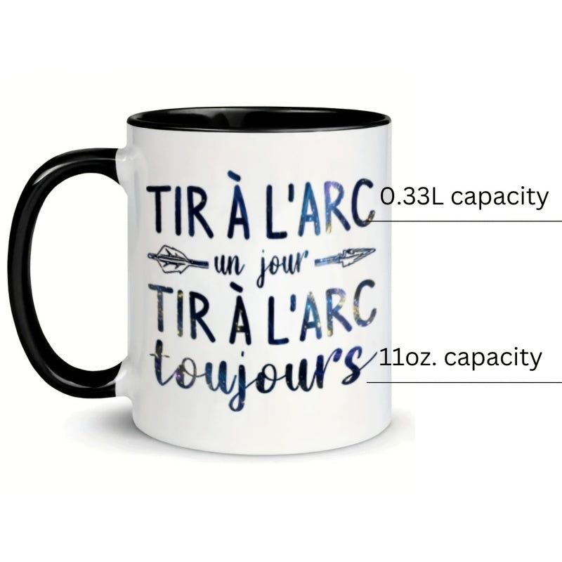 Tailorly Black Accent 11 oz Mug - arrows text