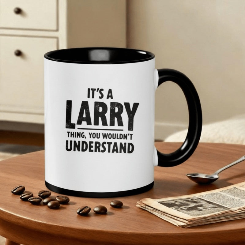 Tailorly Black Accent 11 oz Mug - a coffee mug designed for fans of featuring an 11oz capacity made from food grade ceramic and safe for microwave