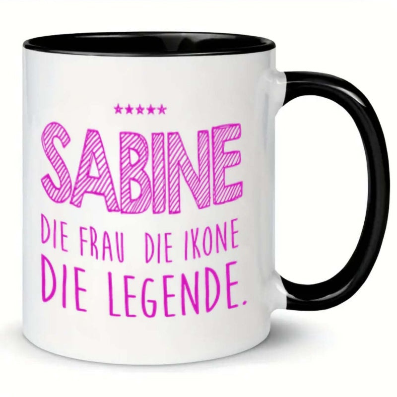 Tailorly Black Accent 11 oz Mug - 1pc elegant ceramic coffee mug with elegant 11oz multi use cup suitable for coffee tea soup ideal gift for office or
