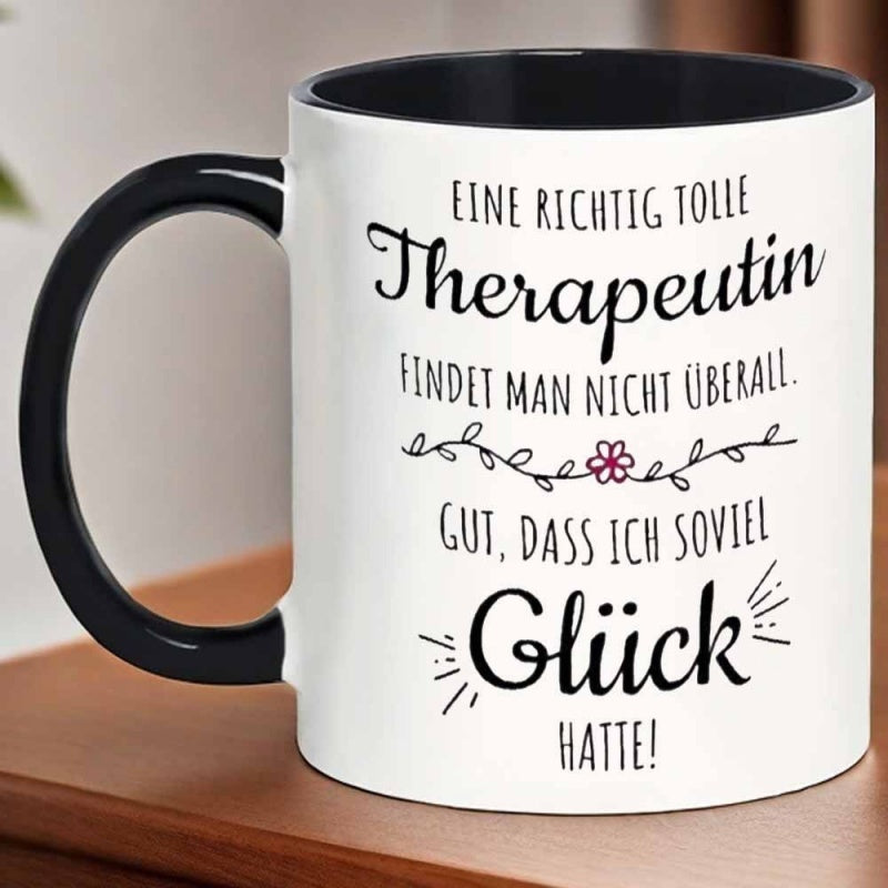 Tailorly Black Accent 11 oz Mug - good therapists are rare