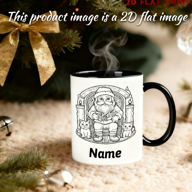 Tailorly Black Accent 11 oz Mug - customizable santa themed cartoon anime
