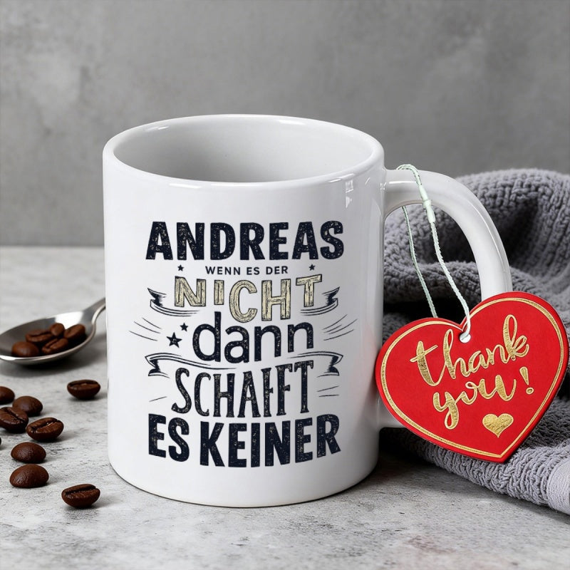 Tailorly White Ceramic 11 oz Mug - Thank You White Ceramic Body Featuring Decorative Typography Pattern And Red Heart Mug