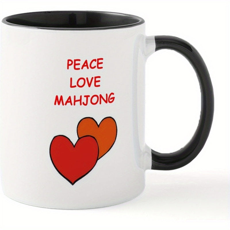 Tailorly Black Accent 11 oz Mug - mahjong design