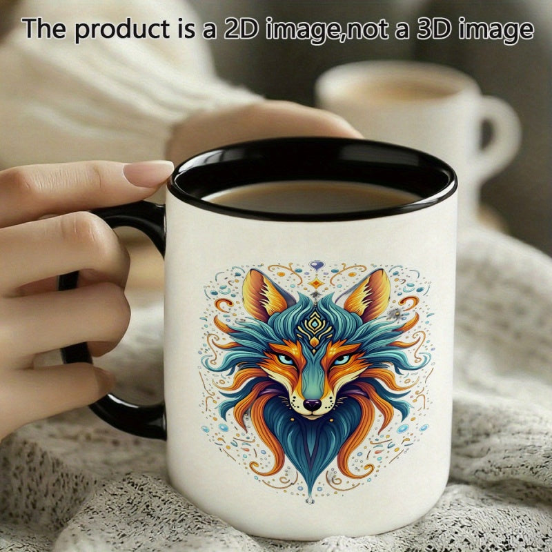Tailorly Black Accent 11 oz Mug - 1pc cute and durable mug 11oz printed ceramic ideal for halloween christmas birthday gifts anniversary gifts hot cold